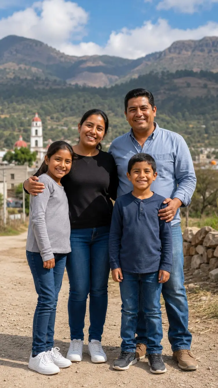 Familia de la comunidad de Tlaxcala