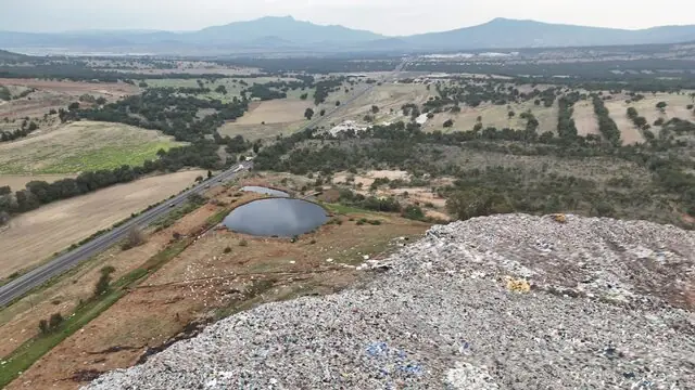 Jagüey de captación pluvial en el paisaje de Tlaxcala